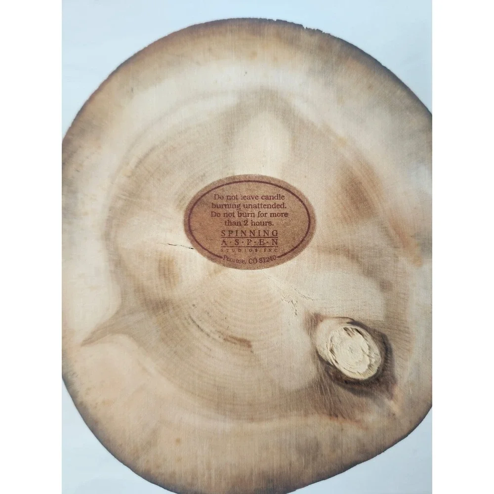 Handcrafted Live Edge Wood Tealight Holder Etched Forest Scene Rustic Decor Gift